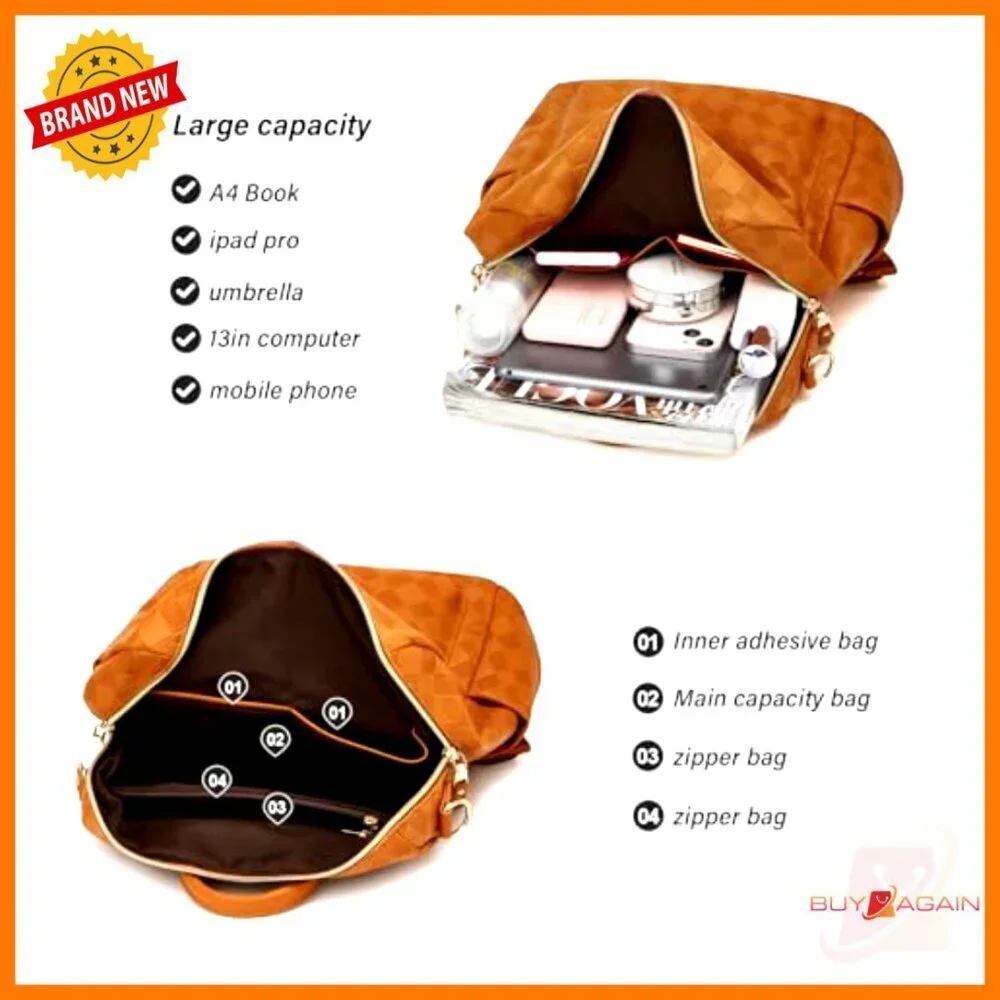 PU Leather Convertible Backpack Purse with Wallet, Travel Satchel for Women